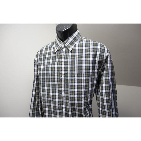 J Crew Mercantile Flex Slim Fit Dress Shirt Plaid Button Up Mens Size Large - Picture 2 of 7